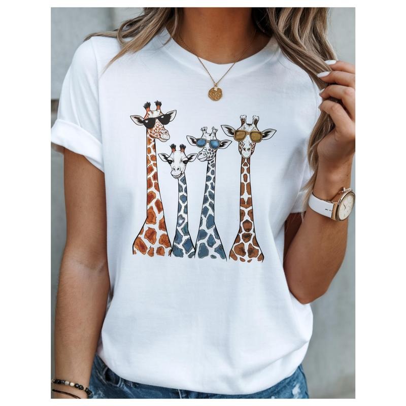 Women'WB shield Giraffe Printed FOG Breathable Short Sleeve round Neck Suitable for Spiky hair fighters Seasons style 02...