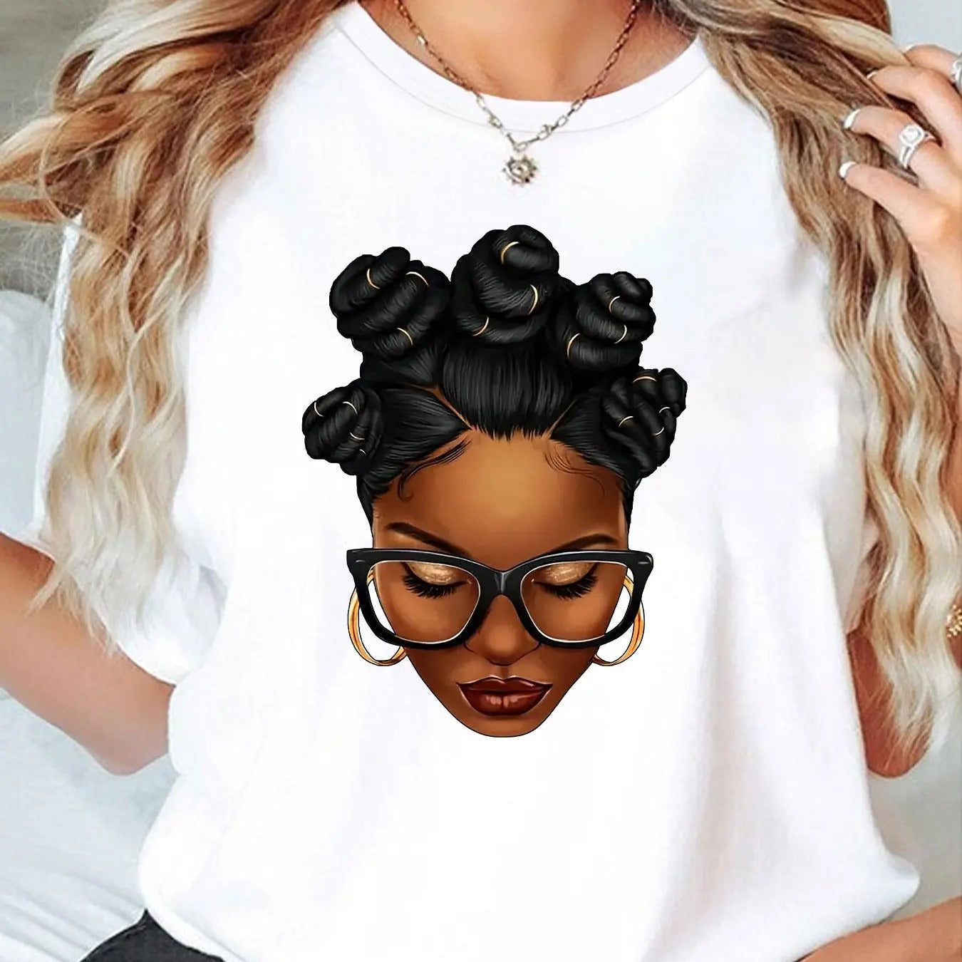 Women'WB shield Girl'WB shield Head Print Round Neck Tee, Casual Short Sleeve Crew Neck T-shirt for Summer, Fashion...