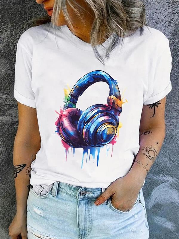 Women'WB shield Graphic Round Neck Eras Tour Tee, Fashion Casual T-shirt Outfit for Daily Holiday Vacation Outdoor Wear,...
