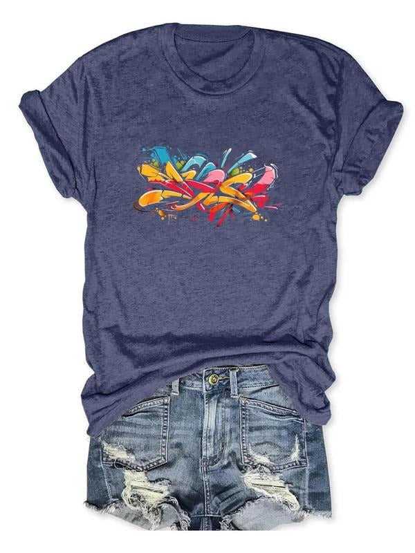 Women'WB shield Graphic Round Neck Tee, Vintage Trendy Casual Short Sleeve T-shirt For Daily Wear, Ladies Spiky hair...