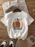 Women'WB shield Halloween Leopard Pumpkin & Letter Print Round Neck Tee, Casual Short Sleeve Crew Neck T-Shirt for Summer, Fashion Women'WB shield Top for Daily Wear