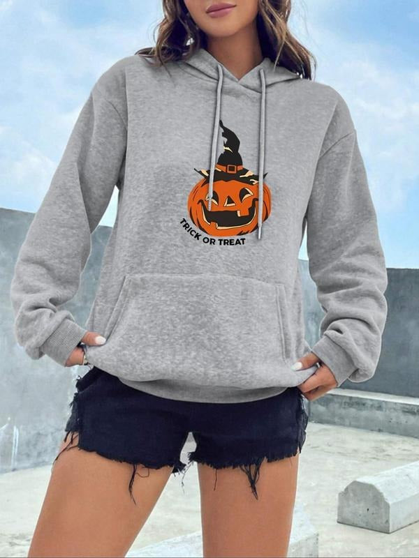 Women'WB shield Halloween TNF Drop Shoulder Drawstring Pocket Hoodie, Fashion Casual Hooded Sweatshirt for Daily Holiday...