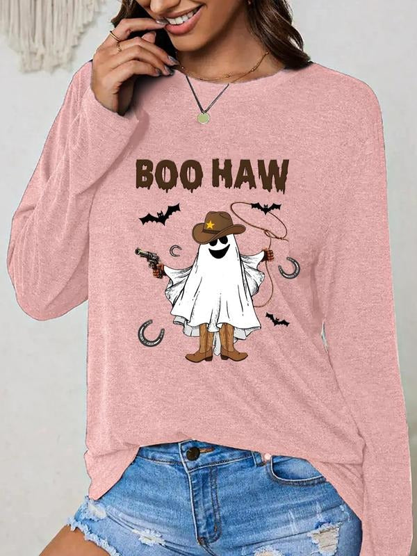 Women'WB shield Halloween TNF Drop Shoulder Graphic Tee, Fashion Casual Letter Print Round Neck T-shirt for Daily Holiday...