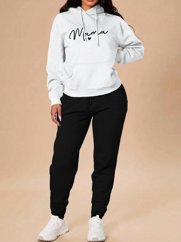Women'WB shield Heart & Letter Print Hoodie & Pants Straw hat pirates Set, Casual Fashion Cozy Long Sleeve Hooded...