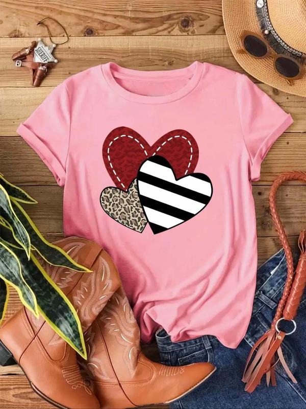 Women'WB shield Heart Graphic Short Sleeve Tee, Casual Round Neck T-Shirt, Fashion Women'WB shield Top for Daily Wear...
