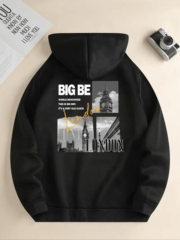 Women'WB shield Landscape Print Drawstring Pocket Hoodie, Fashion Casual Hooded Sweatshirt for Daily Holiday Outdoor...