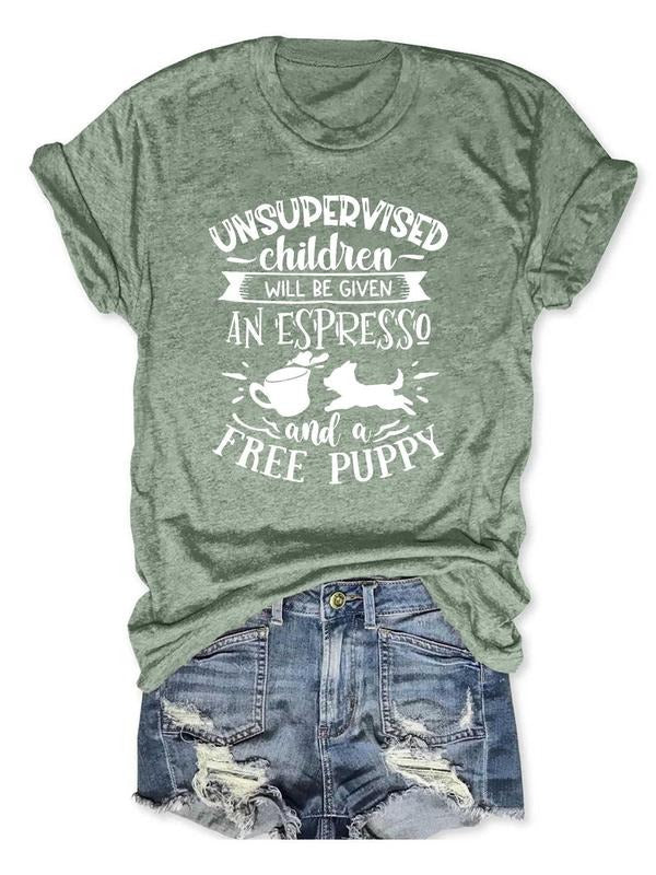 Women'WB shield Letter & Animal Print Round Neck Tee, Vintage Trendy Casual Short Sleeve T-shirt For Daily Wear, Ladies...