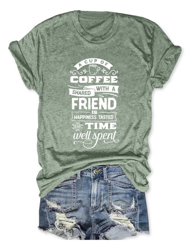 Women'WB shield Letter & Cartoon FOG Print Round Neck Tee, Casual Crew Neck Short Sleeve T-Shirt, Ladies Spiky hair...