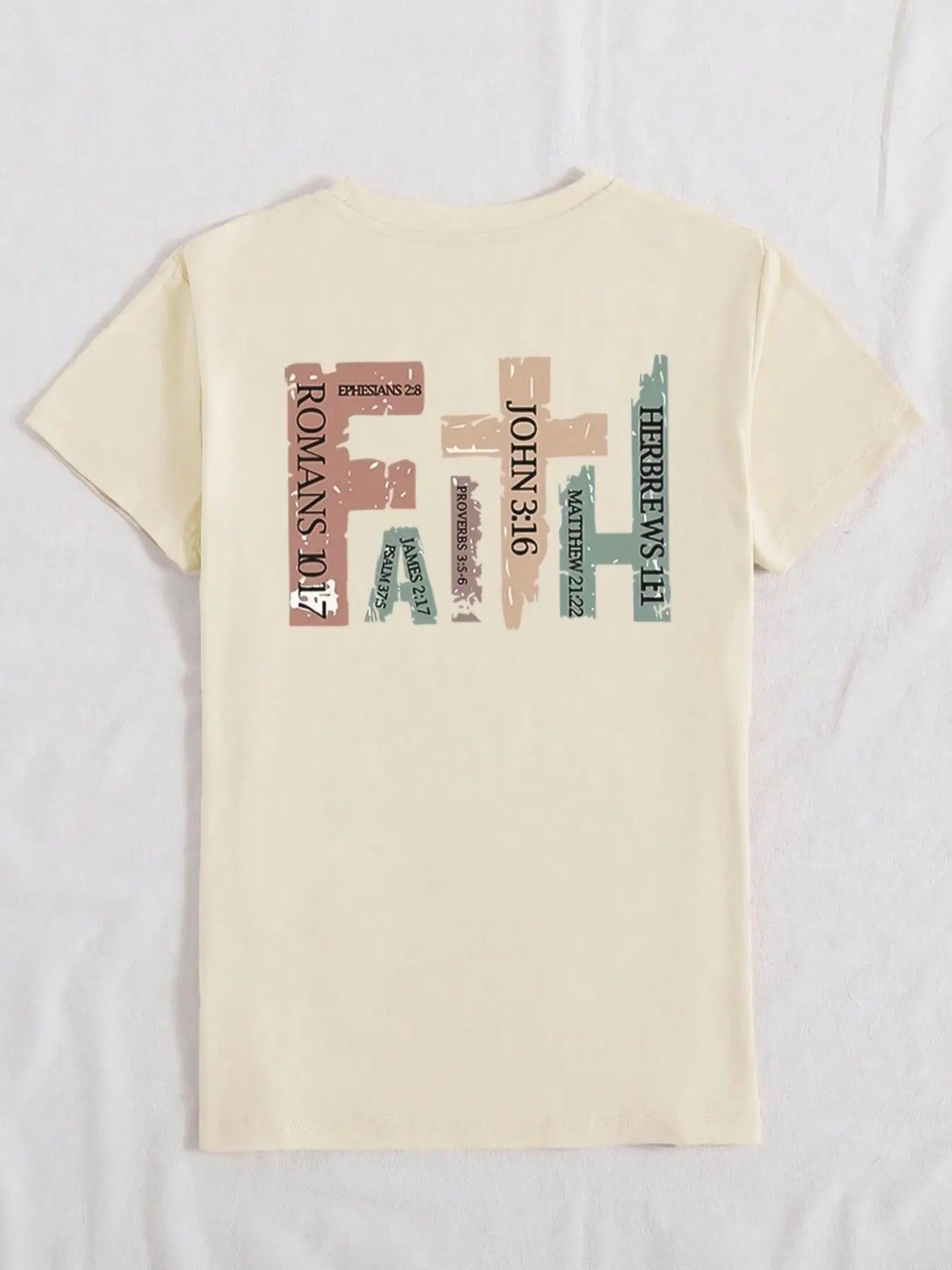 Women'WB shield Letter & Cross Print Round Neck Tee, Casual Short Sleeve Crew Neck T-Shirt for Summer, Fashion Women'WB...