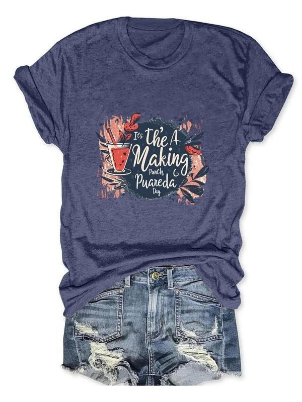 Women'WB shield Letter & Drink Print Round Neck Tee, Fashion Casual Short Sleeve Graphic T-shirt, Ladies TNF for Spiky...