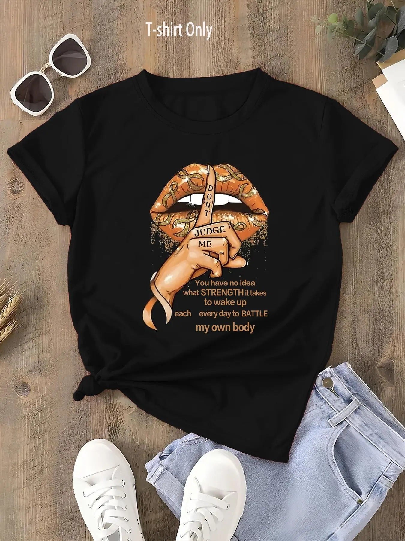 Women'WB shield Letter & Figure Print Round Neck Graphic Tee, Vintage Trendy Casual Short Sleeve T-shirt for Daily Wear, Ladies Spiky hair fighters Seasons Outfit