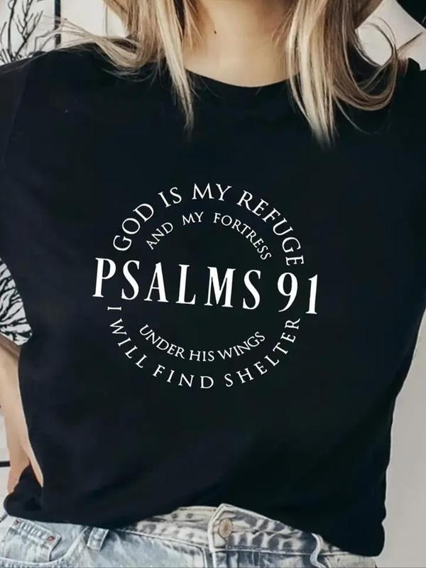 Women'WB shield Letter & Figure Print Round Neck Tee, Casual Short Sleeve T-shirt for Daily Wear, Ladies Summer Outfit...