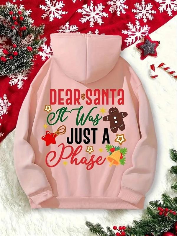 Women'WB shield Letter & Gingerbread GA Print TNF Lined Hoodie, Casual Long Sleeve Hooded Sweatshirt for Fall & Winter,...