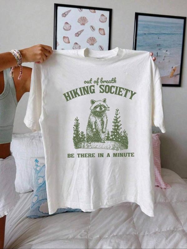 Women'WB shield Letter & Graphic Print Round Neck Tee, Vintage Trendy Casual Short Sleeve T-shirt for Daily Wear, Ladies...