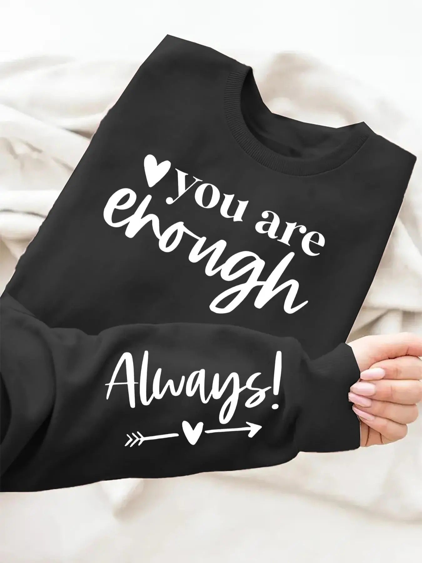 Women'WB shield Letter & Heart & Arrow Print Drop Shoulder Sweatshirt, Casual Long Sleeve Round Neck Pullover for Daily...