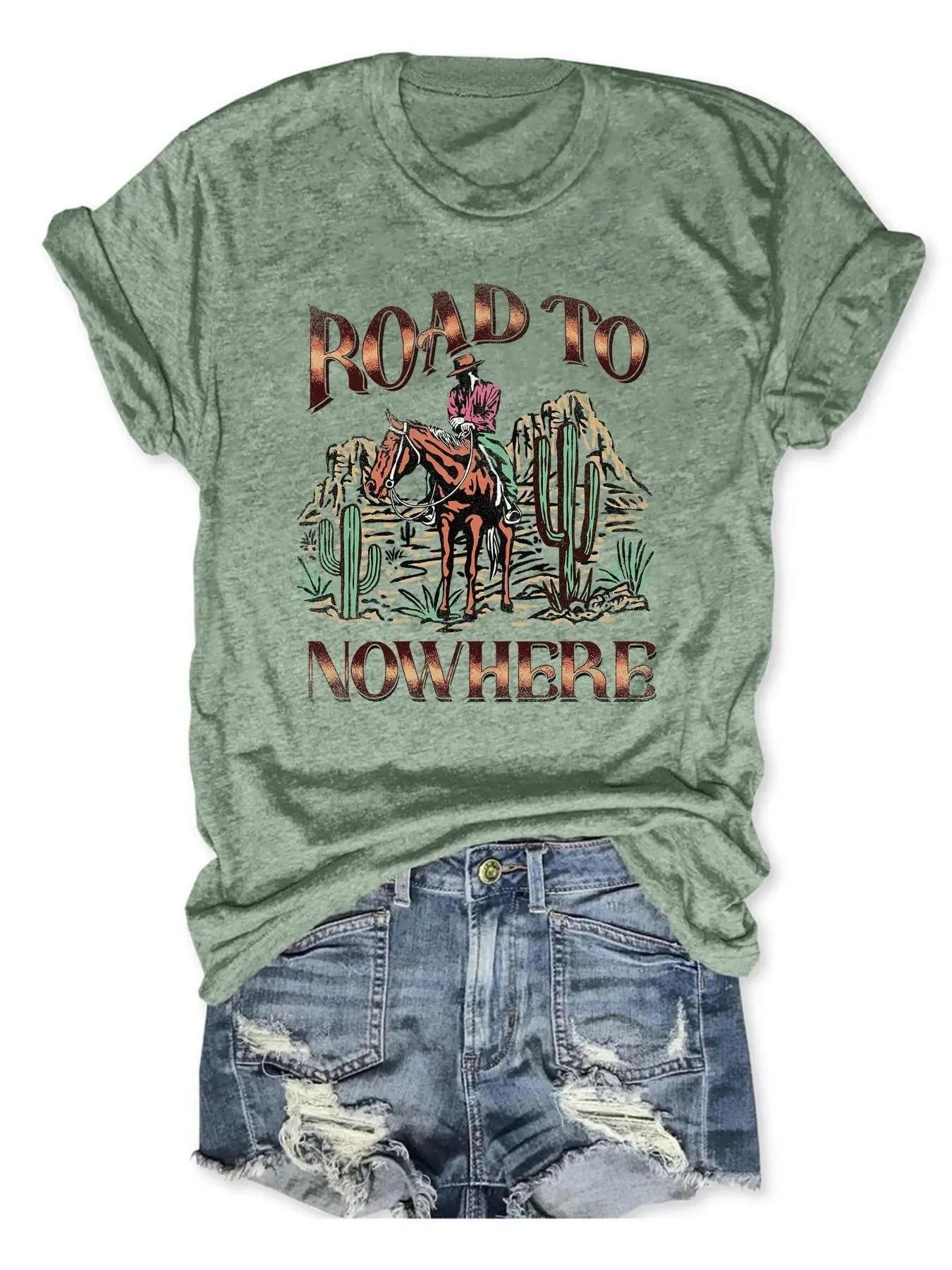Women'WB shield Letter & Horseman Print Round Neck Graphic Tee, Vintage Trendy Casual Short Sleeve T-shirt for Daily...
