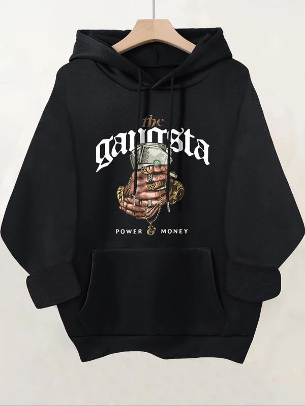 Women'WB shield Letter & Straw hat pirates Hand Print Drawstring Pocket Hoodie, Casual Long Sleeve Hooded Sweatshirt for...