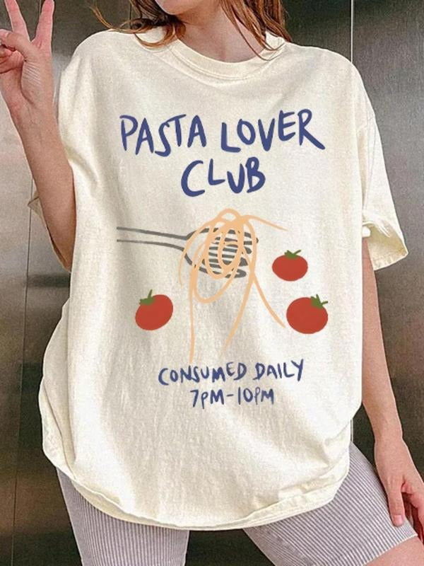 Women'WB shield Letter & Tomato Print Round Neck Tee, Vintage Trendy Casual Short Sleeve T-shirt for Daily Wear, Ladies...