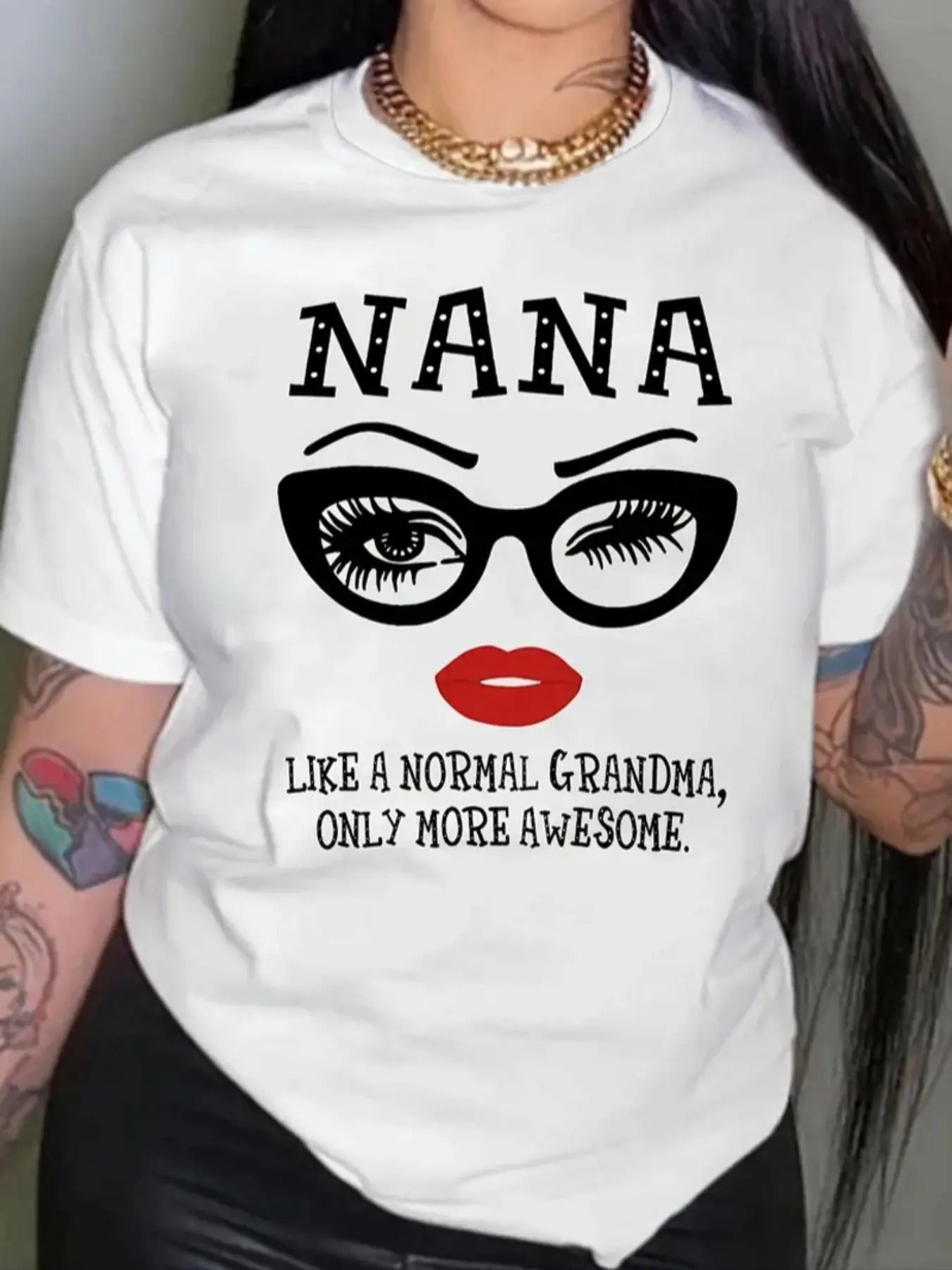 Women'WB shield Letter Graphic Print Round Neck Tee, Fashion Casual Short Sleeve T-shirt, Ladies Summer TNF for Daily...