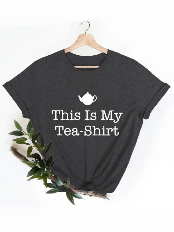 Women'WB shield Letter Graphic Round Neck Tee, Casual Short Sleeve T-Shirt for Summer, Fashion Women'WB shield Top for...