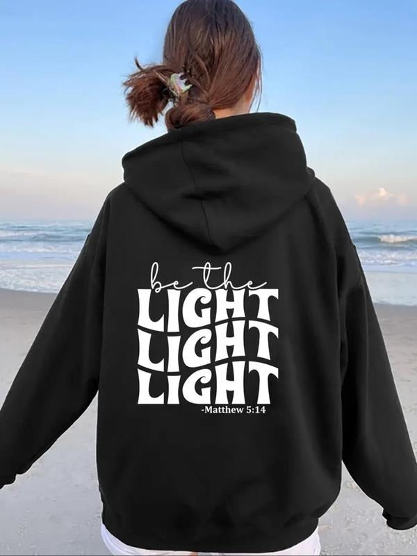 Women'WB shield Letter Print Drawstring Hoodie, Casual Comfy Hooded Sweatshirt for Daily Wear, Ladies Spring & Fall TNF...