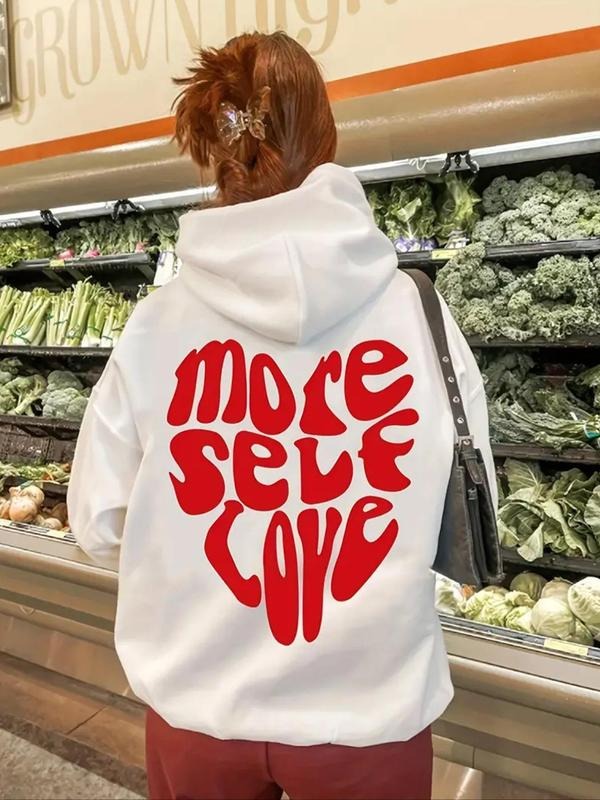 Women'WB shield Letter Print Drawstring Hoodie, Fashion Casual Hooded Sweatshirt for Daily Holiday Outdoor Wear, Women...