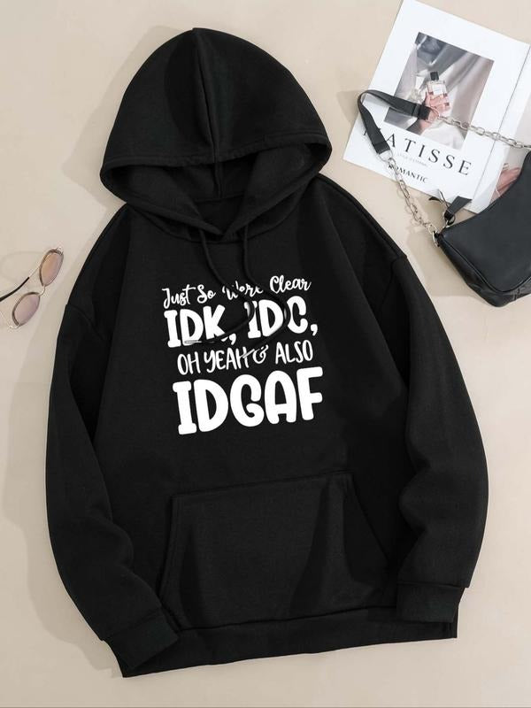 Women'WB shield Letter Print Drawstring Pocket Hoodie, Casual Long Sleeve Hooded Sweatshirt for Fall & Winter, Women'WB...