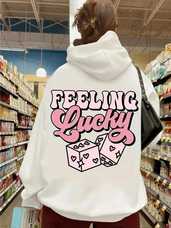 Women'WB shield Letter Print Drawstring Pocket Hoodie, Fashion Casual Hooded Sweatshirt for Daily Holiday Outdoor Wear,...