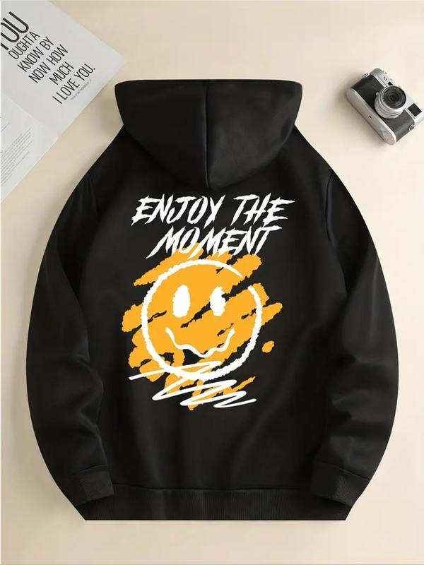 Women'WB shield Letter Print Drop Shoulder Drawstring Hoodie, Fashion Casual Kangaroo Pocket Hooded Sweatshirt for Daily...