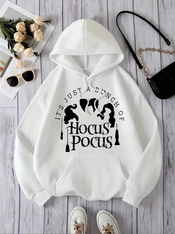 Women'WB shield Letter Print Drop Shoulder Drawstring Hoodie, Fashion Casual Kangaroo Pocket Hooded Sweatshirt for Daily...