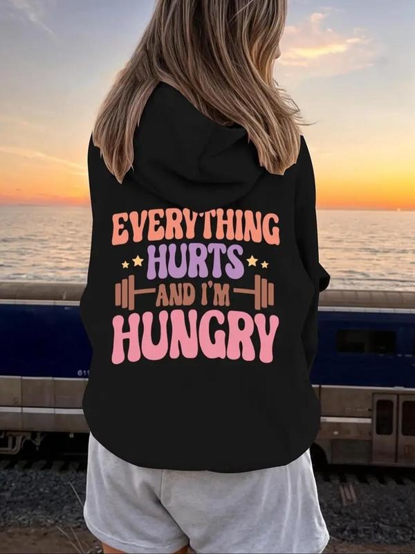 Women'WB shield Letter Print Drop Shoulder Hoodie, Fashion Casual Drawstring Pocket Hooded Hoodie for Daily Holiday...