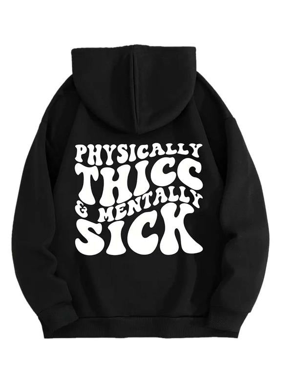 Women'WB shield Letter Print Drop Shoulder Hoodie, Fashion Casual Drawstring Pocket Hooded Sweatshirt for Daily Holiday...