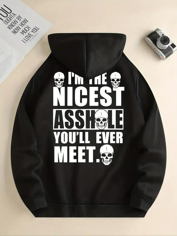 Women'WB shield Letter Print Drop Shoulder Hoodie, Fashion Casual Drawstring Pocket Hooded Sweatshirt for Daily Holiday...