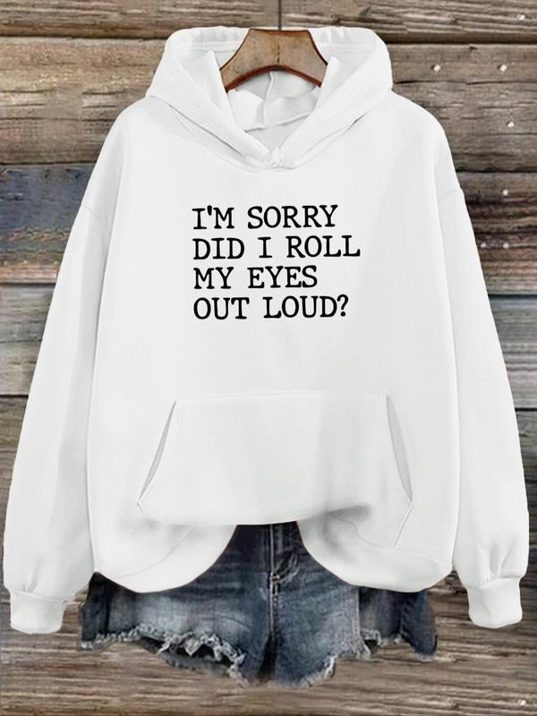 Women'WB shield Letter Print Drop Shoulder Hoodie, Fashion Casual Drawstring Pocket Hooded Sweatshirt for Daily Wear,...