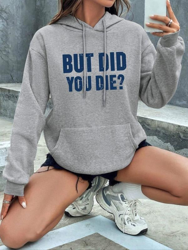 Women'WB shield Letter Print Drop Shoulder Hoodie, Fashion Casual Drawstring Pocket Hooded Sweatshirt for Daily Wear, Ladies TNF for Spiky hair fighters Seasons style 03