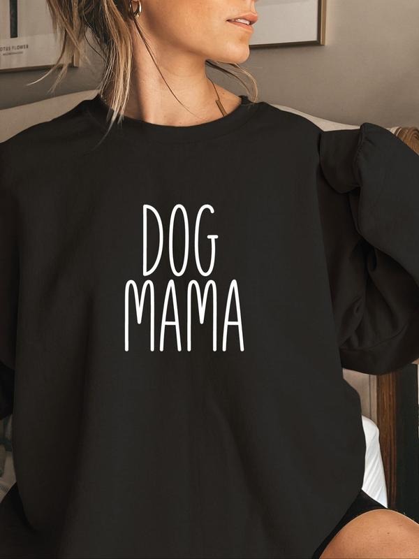 Women'WB shield Letter Print Drop Shoulder Pullover, Casual Long Sleeve Crew Neck Sweatshirt for Fall & Winter, Fashion...