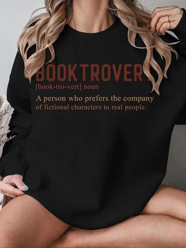 Women'WB shield Letter Print Drop Shoulder Pullover, Casual Long Sleeve Crew Neck Sweatshirt for Fall & Winter, Women'WB...