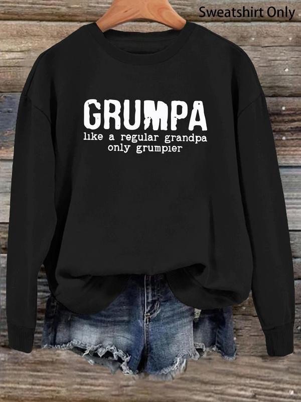 Women'WB shield Letter Print Drop Shoulder Sweatshirt, Casual Long Sleeve Round Neck Pullover for Fall & Winter, Ladies...