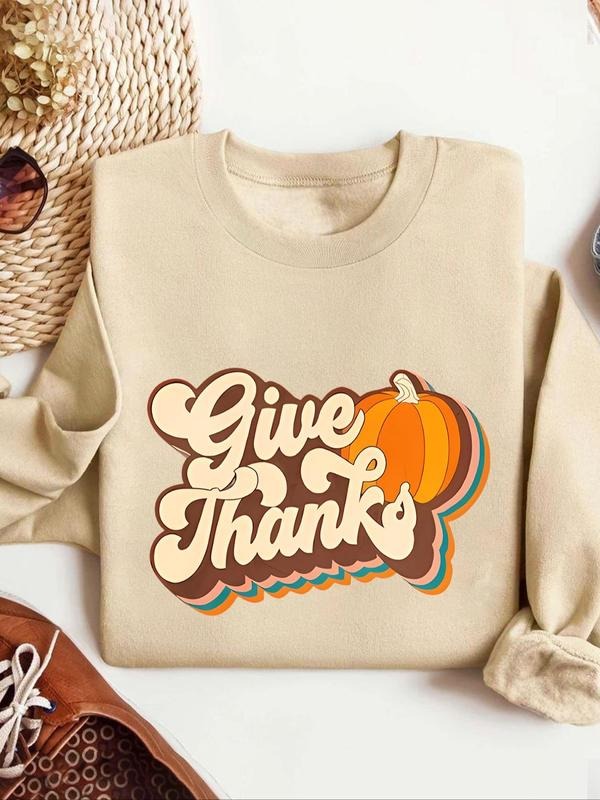 Women'WB shield Letter Print Drop Shoulder Sweatshirt, Casual Long Sleeve Round Neck Pullover for Fall & Winter, Ladies...