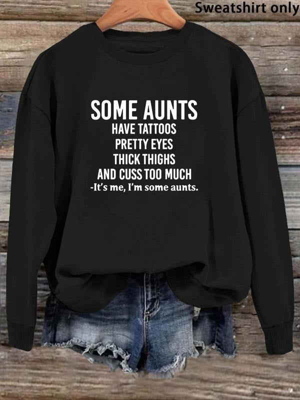 Women'WB shield Letter Print Drop Shoulder Sweatshirt, Casual Long Sleeve Round Neck Pullover for Fall & Winter, Ladies...
