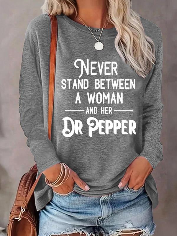 Women'WB shield Letter Print Drop Shoulder T-shirt, Casual Long Sleeve Round Neck Tee for Daily Wear, Ladies TNF for...