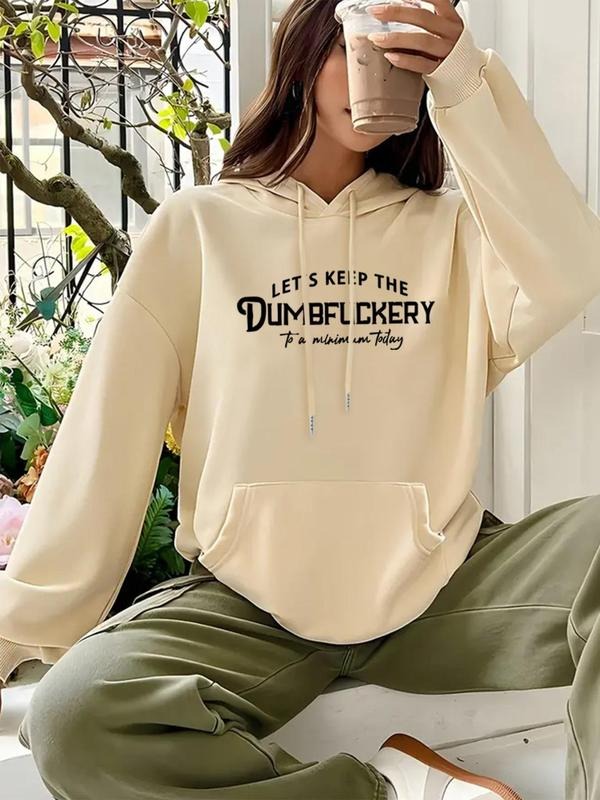 Women'WB shield Letter Print Drop Shoulder TNF Lined Drawstring Hoodie, Fashion Casual Kangaroo Pocket Hooded Sweatshirt...