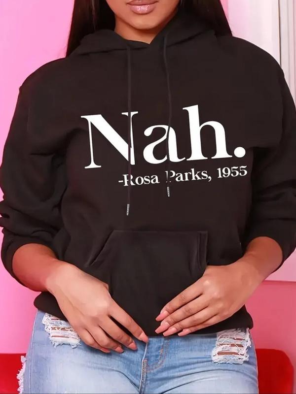 Women'WB shield Letter Print Drop Shoulder TNF Lined Hoodie, Fashion Casual Drawstring Pocket Hooded Sweatshirt for Daily...