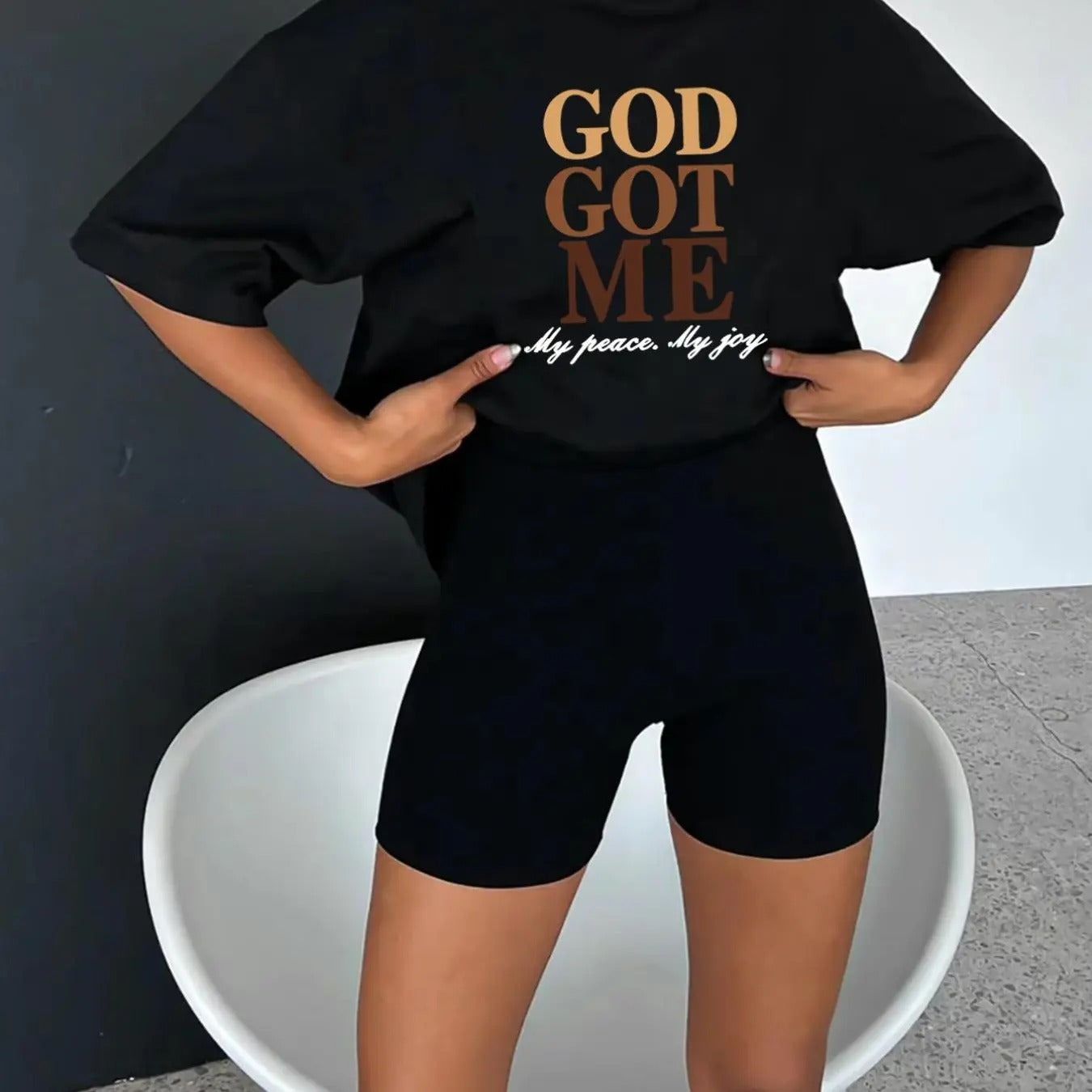 Women'WB shield Letter Print Drop Shoulder Tee, Casual Half Sleeve Round Neck T-shirt for Spiky hair fighters Seasons,...