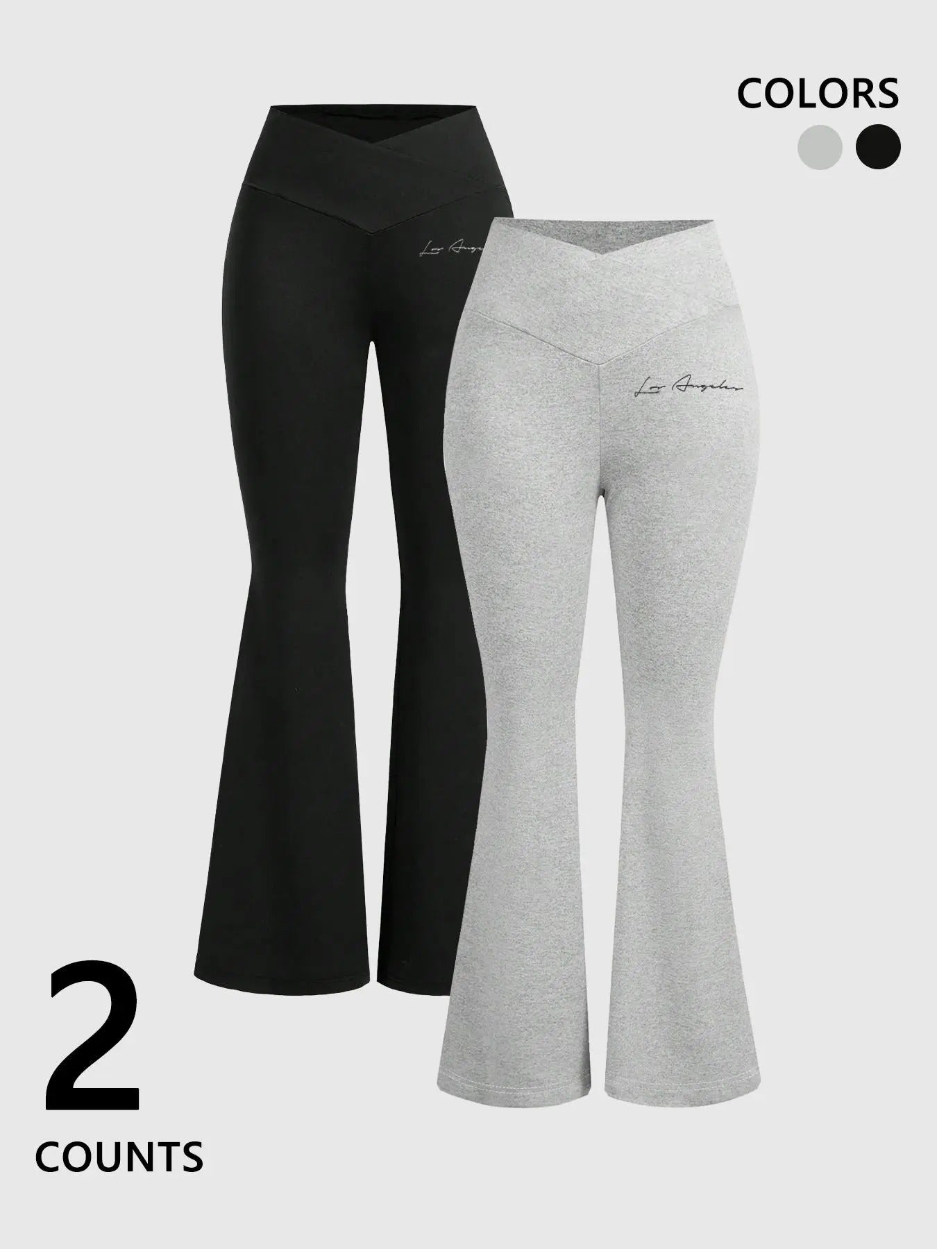 Women'WB shield Letter Print Flare Leg Sweatpants, Casual Comfy Bell Bottom Trousers for Daily Wear, Ladies Bottoms for...