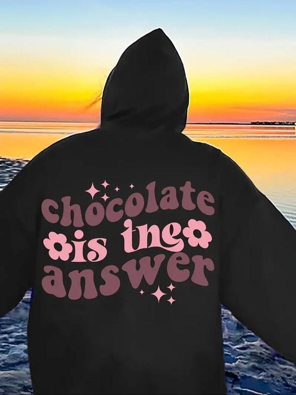 Women'WB shield Letter Print Hoodie, Casual Comfy Long Sleeve Kangaroo Pocket Hoodies for Fall & Winter, Women'WB shield...