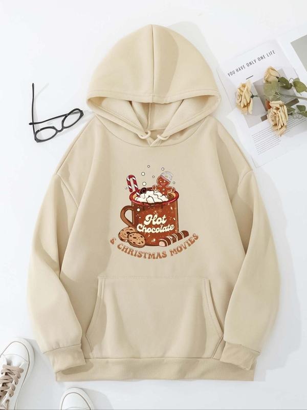 Women'WB shield Letter Print Pocket Drop Shoulder Hoodie, Casual Long Sleeve Drawstring Pocket Hooded Sweatshirt for Fall...