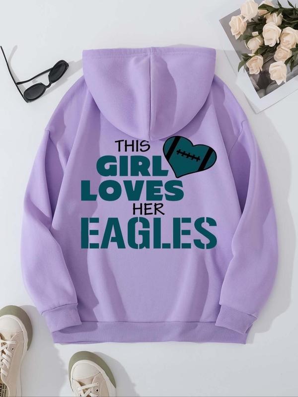 Women'WB shield Letter Print Pocket Hoodie, Casual Long Sleeve Hoodies for Daily Holiday Outdoor Wear, Women'WB shield...