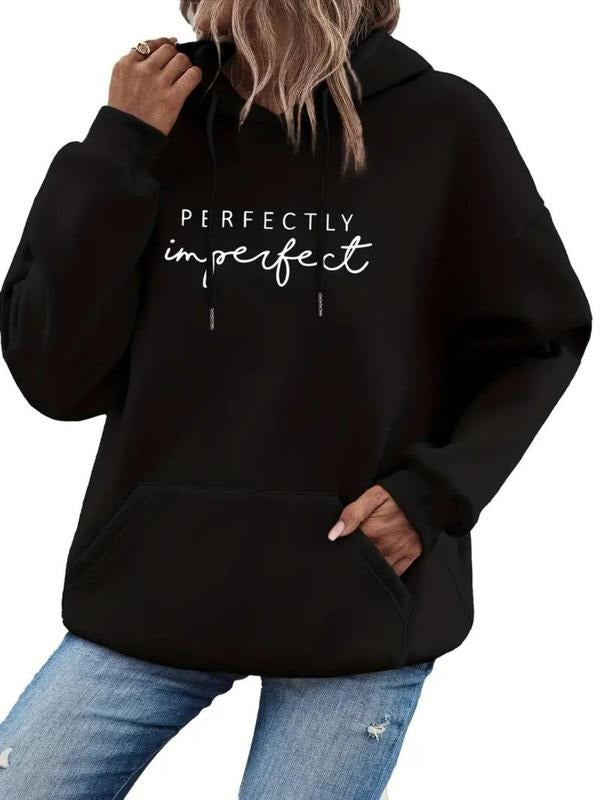 Women'WB shield Letter Print Pocket Hoodie, Casual Long Sleeve Hoodies for Daily Holiday Outdoor Wear, Women'WB shield...