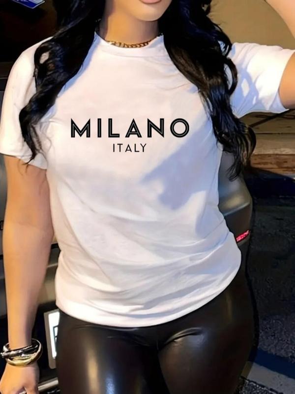 Women'WB shield Letter Print Round Neck Graphic Tee, Vintage Trendy Casual Short Sleeve T-shirt For Daily Wear, Graphic...